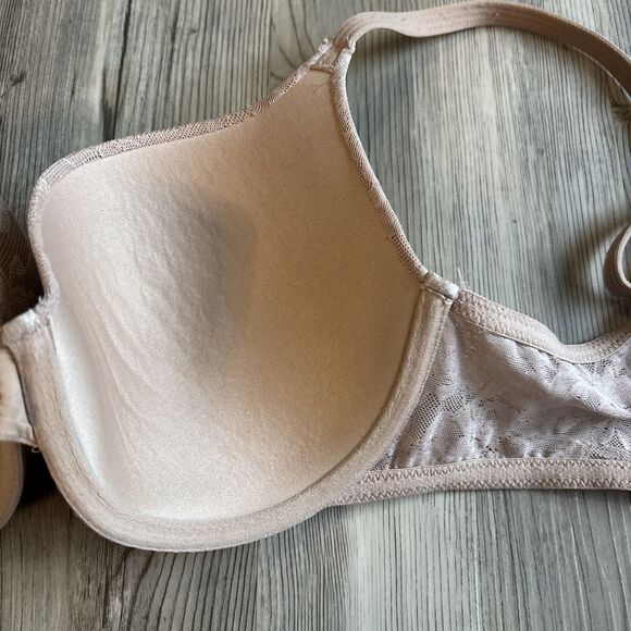 Le Mystere Bra 32DD Natural Lace Perfection T Shirt Bra Memory Foam Padded - Picture 4 of 9